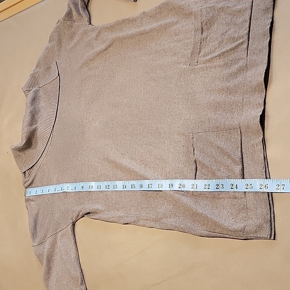 Leo & Nicole Size S Taupe Cowl Neck with Button Accent Pullover Sweater, GUC - Picture 9 of 12